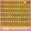 24X40cm golden pearl style hotfix adhensive ribbon sheet trimming